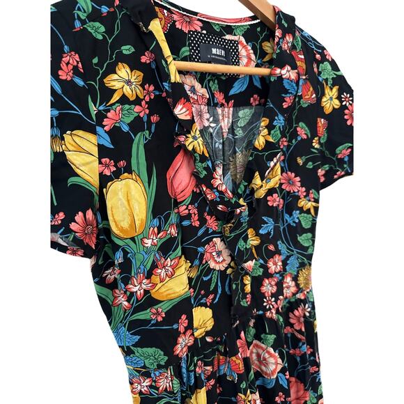 Anthropologie Maeve Bloedel Floral Mini Dress Black Size 0 - Picture 10 of 13